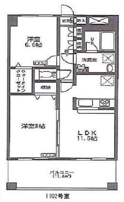 ラ・クールさいたま(2LDK/11階)の間取り写真