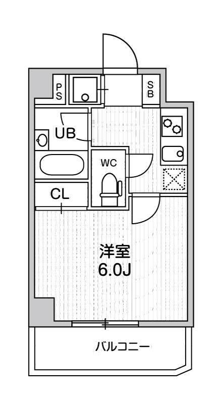 コンシェリア新橋(1K/14階)の間取り写真