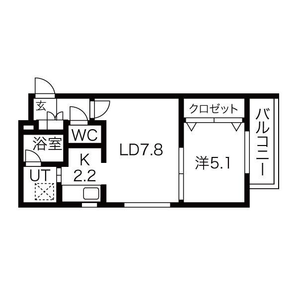ヴェリテ円山神宮(1LDK/3階)の間取り写真