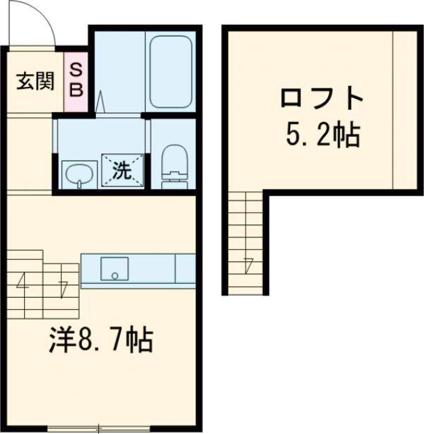 F307(1SK/2階)の間取り写真
