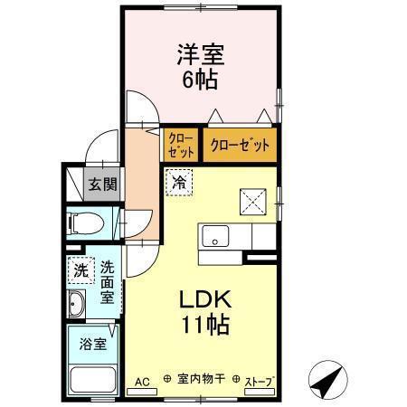 グランテールII(1LDK/1階)の間取り写真