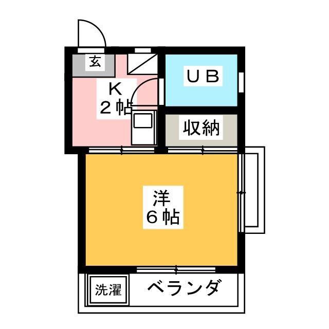 コーポ藤(1K/2階)の間取り写真
