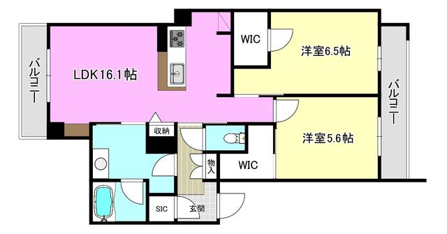 ソムニウム ドムス 南茨木(2LDK/3階)の間取り写真