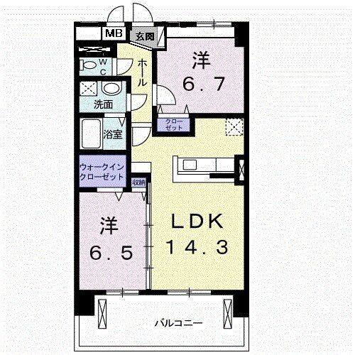 NKビル(2LDK/3階)の間取り写真