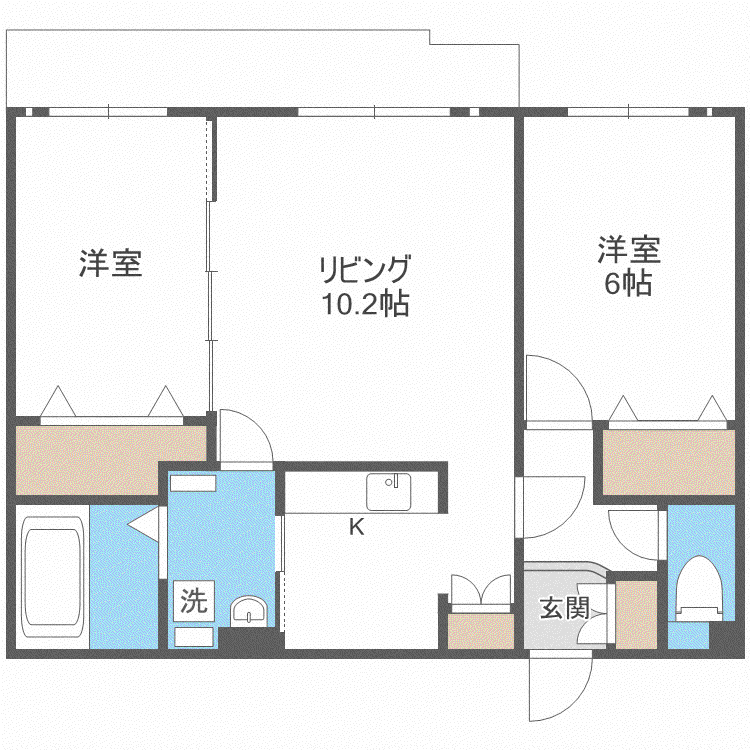 セントポーリアエール(2LDK/2階)の間取り写真