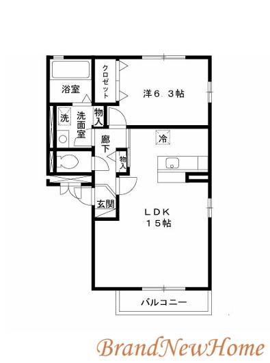 リビングタウンなかもずA棟(1LDK/3階)の間取り写真