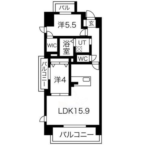 THE MUSE栗山(2LDK/3階)の間取り写真