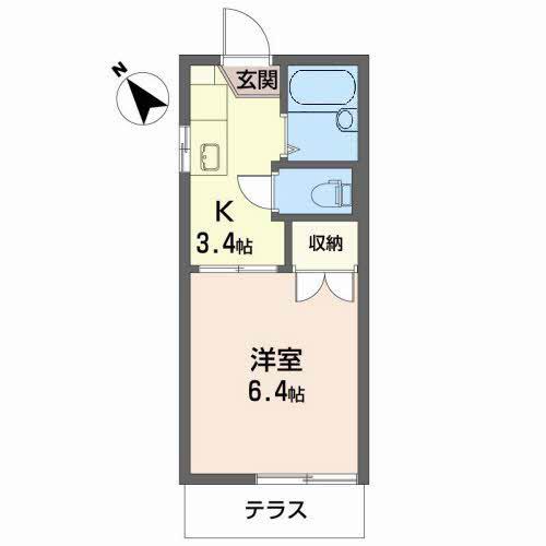 NSハイツ(1K/1階)の間取り写真