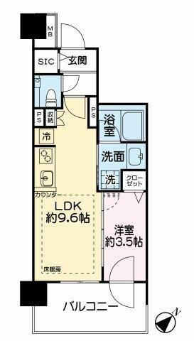 エクセレントシティ蕨ステーションフロント(1LDK/10階)の間取り写真