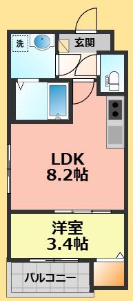 MOVE庄内通(1LDK/2階)の間取り写真