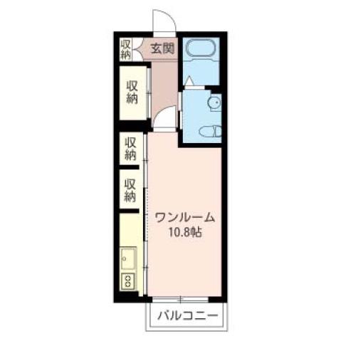レフィナードみずほ台(ワンルーム/1階)の間取り写真