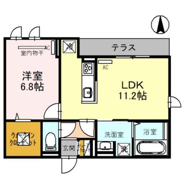 D-ROOM今川 A棟(1LDK/2階)の間取り写真