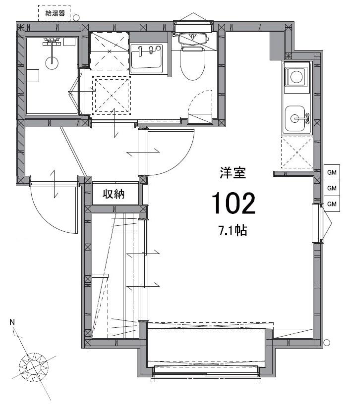 クレア市川南(ワンルーム/1階)の間取り写真