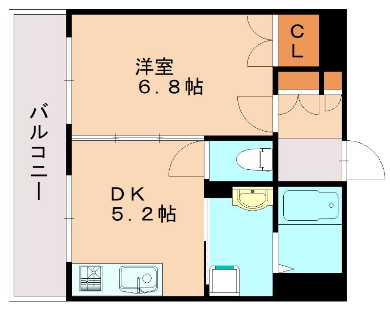 チコハウス(1DK/5階)の間取り写真
