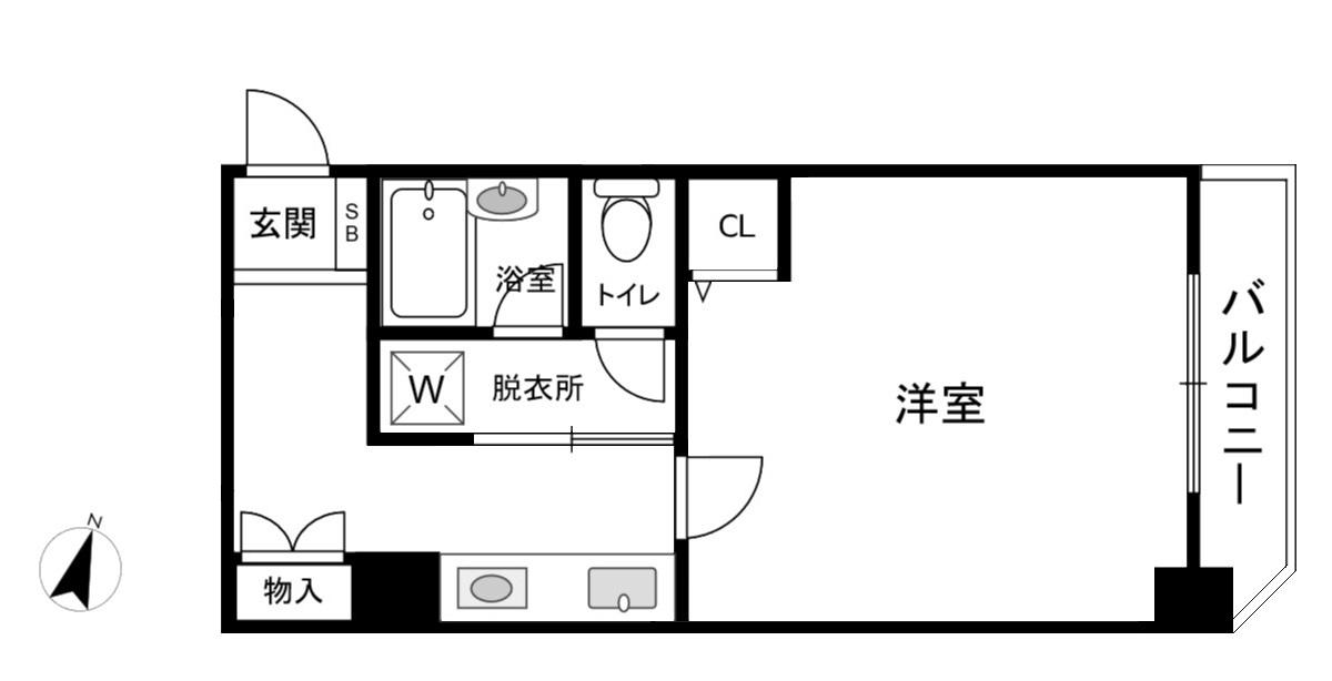 佐竹マンション(1K/4階)の間取り写真