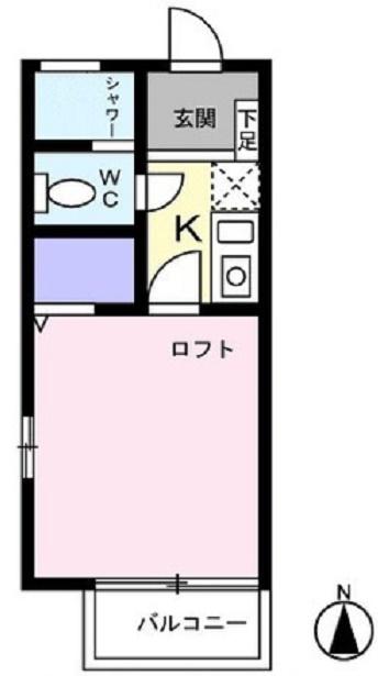 グリーンヒルズ中里(1K/2階)の間取り写真