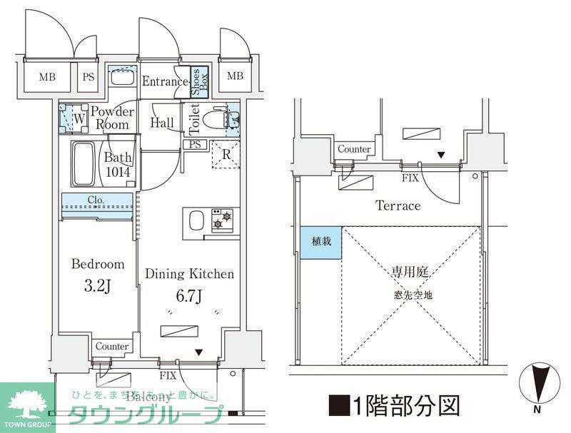 リテラス住吉(1DK/3階)の間取り写真