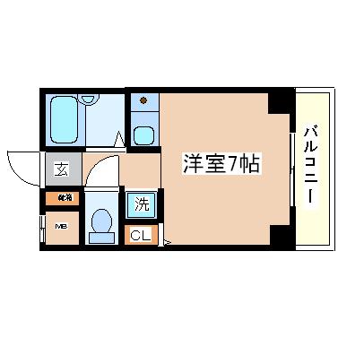 コンフォール湊川(ワンルーム/4階)の間取り写真