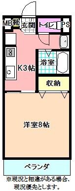 ブリエアベニール(1K/1階)の間取り写真