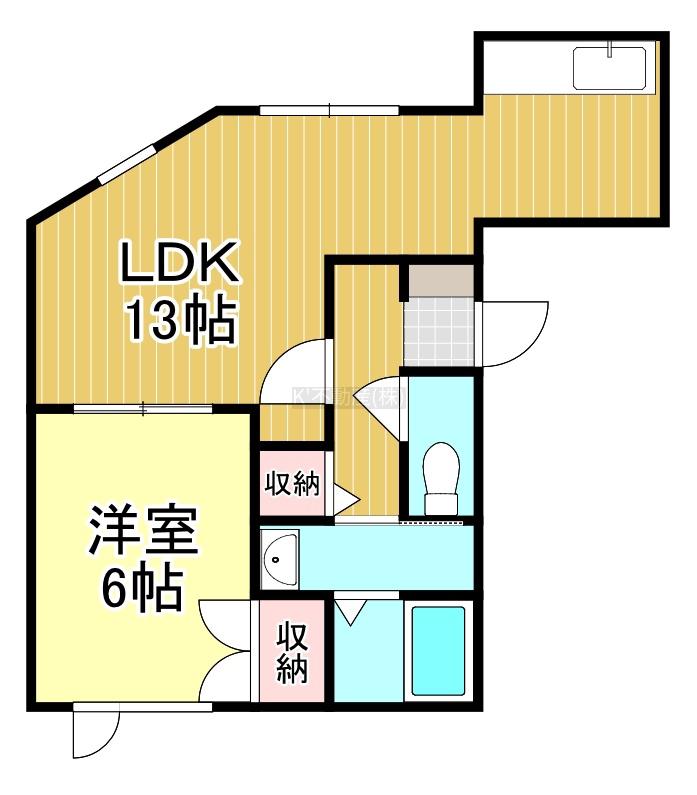 双葉の杜D棟(1LDK/2階)の間取り写真