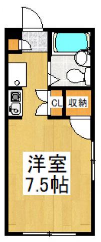 クレッセント秋津(1K/2階)の間取り写真