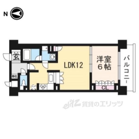 リーガル京都四条烏丸2(1LDK/2階)の間取り写真