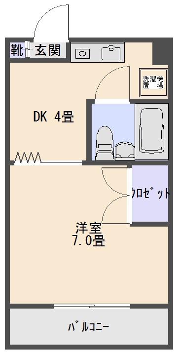 新井2丁目マンション(1K/3階)の間取り写真