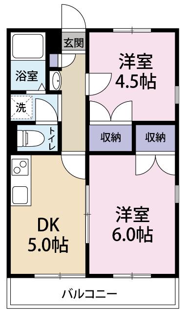 コーポラス神山III(2DK/2階)の間取り写真
