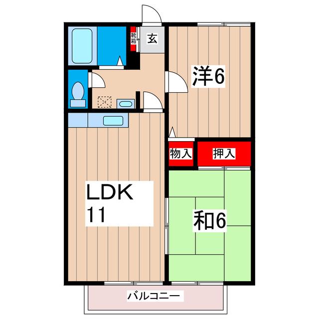 タウンコート久慈(2LDK/1階)の間取り写真