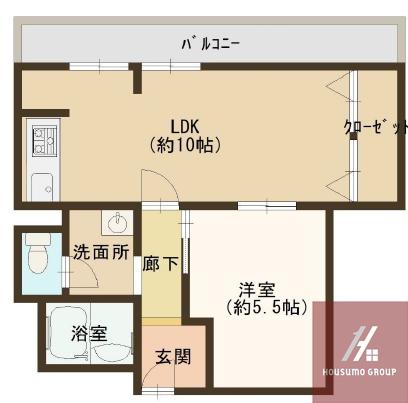 福島スカイハイツ(1LDK/2階)の間取り写真