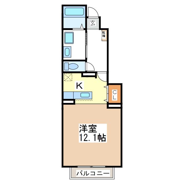 プリマクラッセ(ワンルーム/1階)の間取り写真