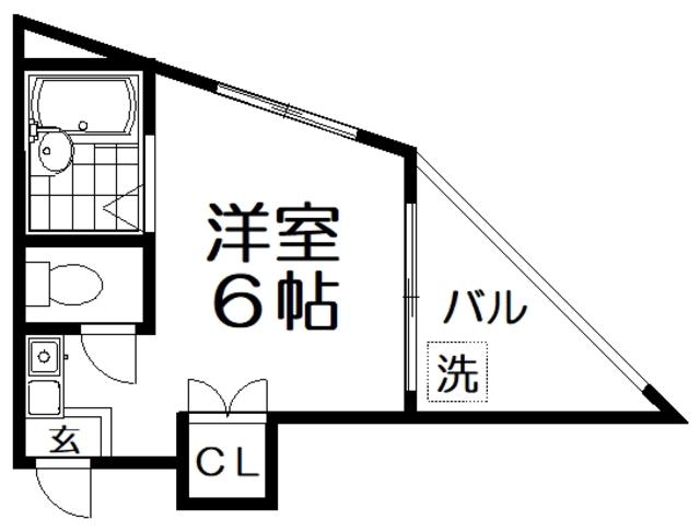 ラルゴ旭町(ワンルーム/2階)の間取り写真