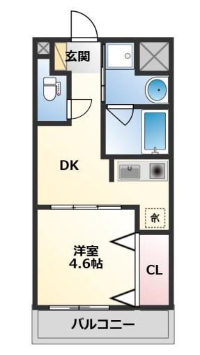 ラメゾンドゥ幸(1DK/1階)の間取り写真
