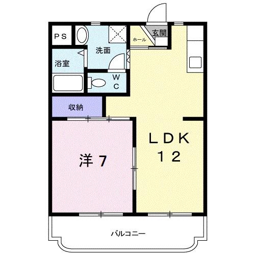ハイツ百合の木III(1LDK/1階)の間取り写真