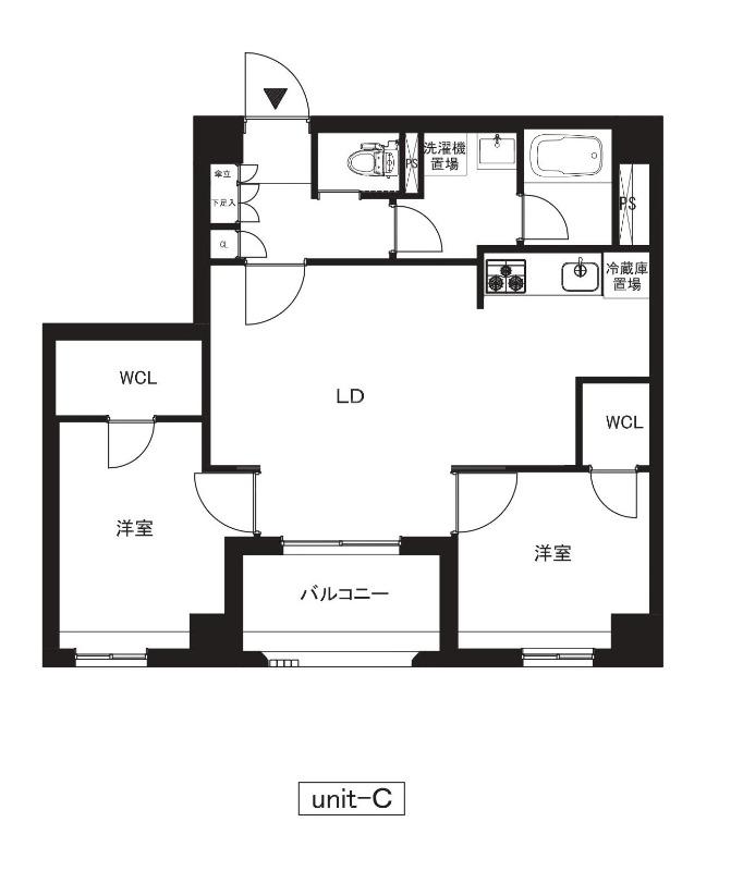 LA CASA(2LDK/3階)の間取り写真