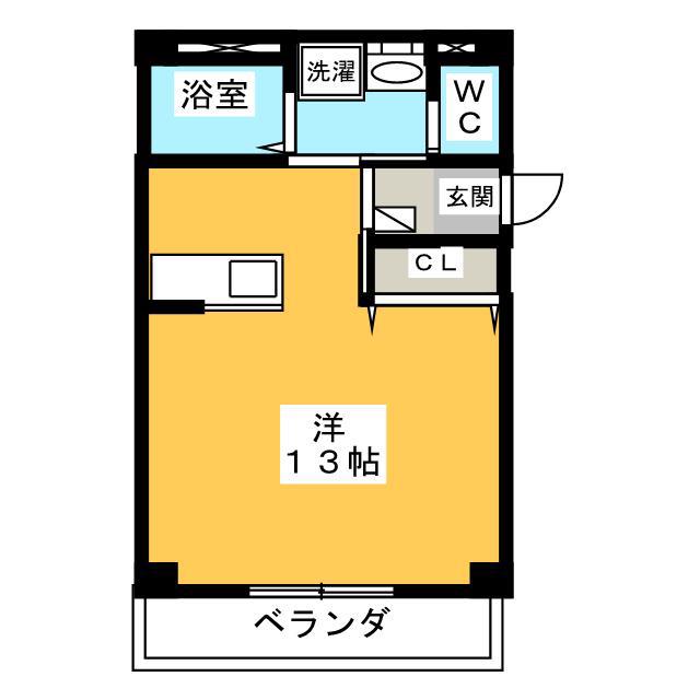 エアフォルクII(ワンルーム/3階)の間取り写真