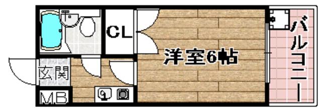 ハイツ江東Ⅰ(1K/1階)の間取り写真