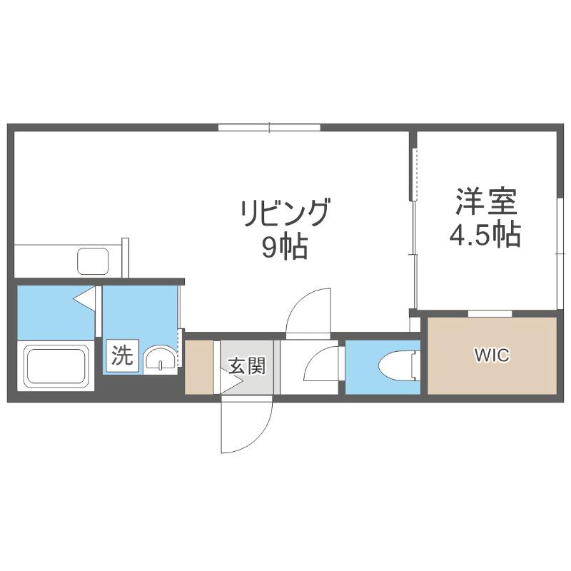 HERO YAMAHANA1(1LDK/4階)の間取り写真