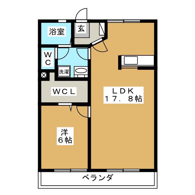 メゾンミズタ(1LDK/4階)の間取り写真