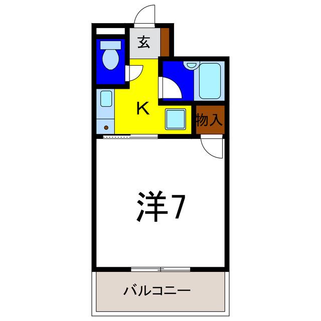 パールメゾン松茂(1K/2階)の間取り写真