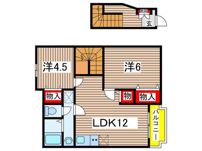 アーバンプレイス(2LDK/2階)の間取り写真