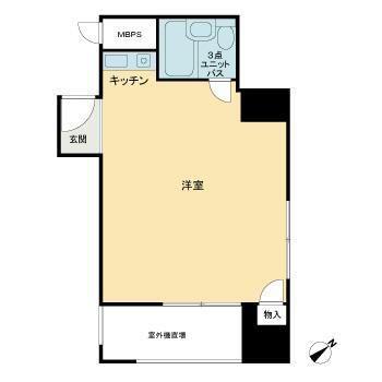 ライオンズマンション南青山(ワンルーム/8階)の間取り写真