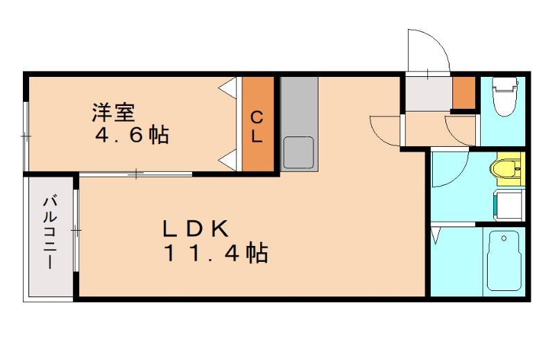 MUGINO BASE(1LDK/1階)の間取り写真