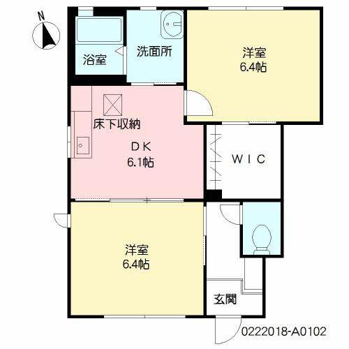 サンク・ブランシェ  A棟(2DK/1階)の間取り写真