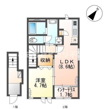 NO SIDO2(1LDK/2階)の間取り写真