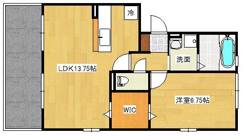 シャトレー東雲(1LDK/2階)の間取り写真