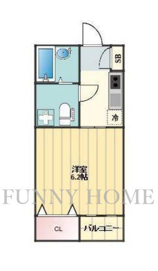 アクレイム三軒茶屋(1K/4階)の間取り写真