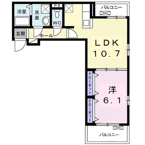 ウェル パーク II(1LDK/3階)の間取り写真