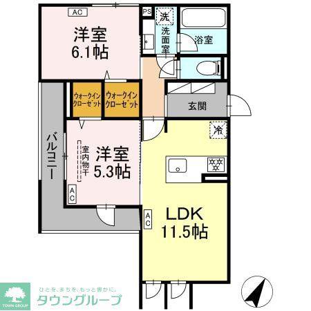 和 NAGOMI(2LDK/2階)の間取り写真
