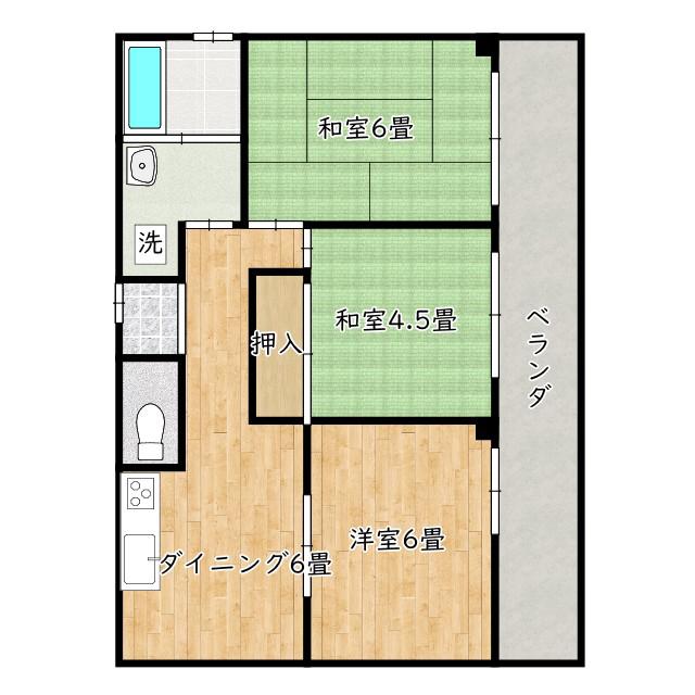 サンロード曽根(3DK/3階)の間取り写真